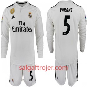 Real Madrid Fodboldtrøjer VARANE 5 Børn Hjemmebanesæt 2018/19 Langærmet